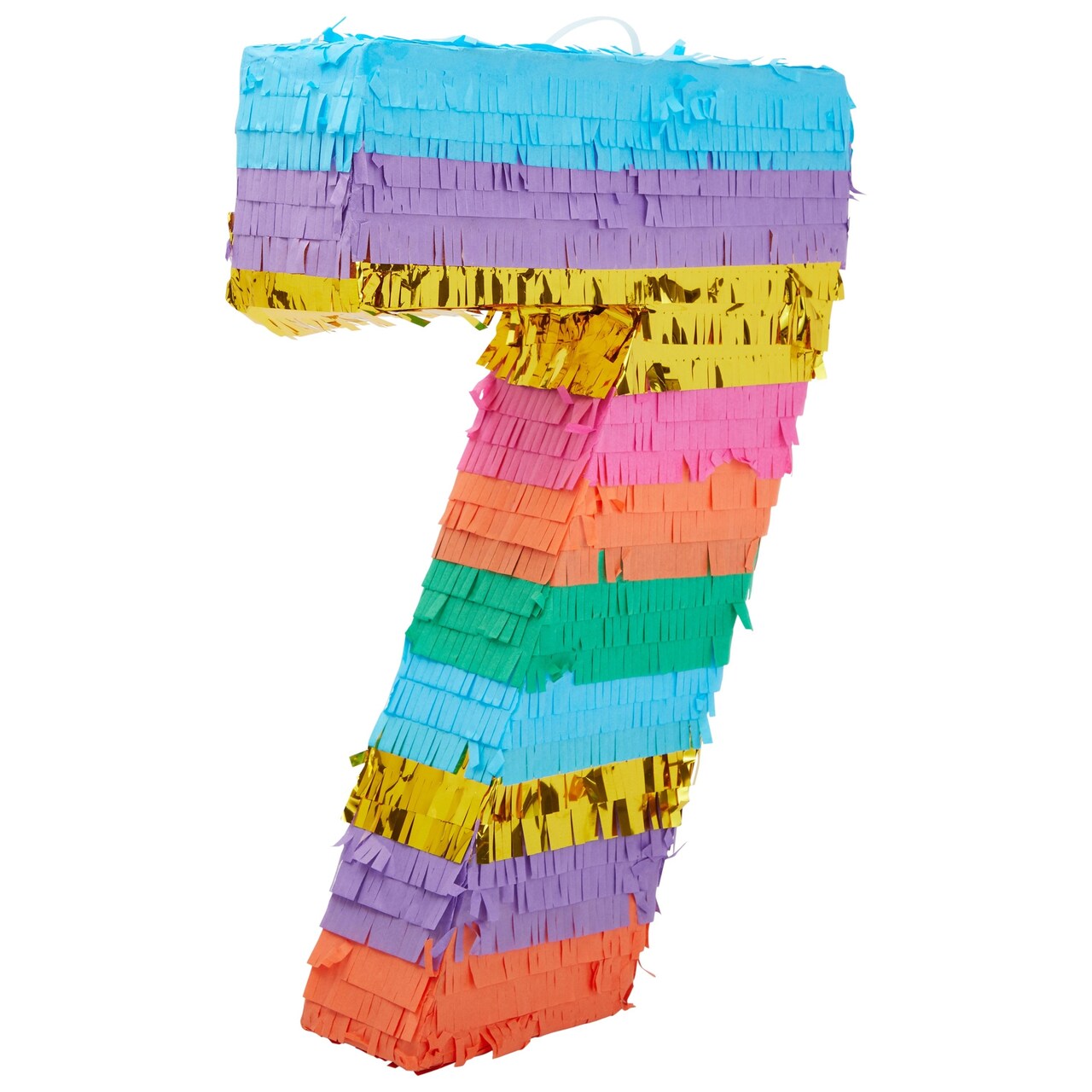 BLUE PANDA Rainbow Pinata 7 for Birthday Party Decoration - 12 x 16.75 x 3 In, Multicolored - Party Pinata for Girls & Boys Age 7